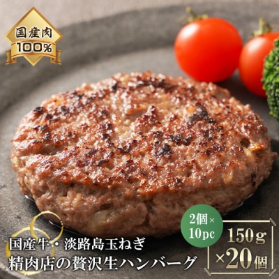 淡路島玉ねぎと国産牛の生ハンバーグ150g×20個　at04112
