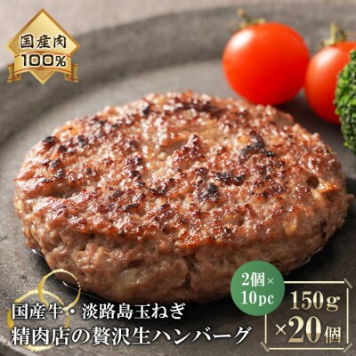 淡路島玉ねぎと国産牛の生ハンバーグ150g×20個　at04892