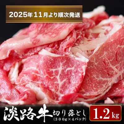 淡路牛 切り落とし1.2kg (300g×4パック)【2025年11月より順次発送】　ao05096