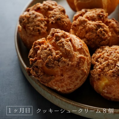 【定期便3ヶ月】弁天堂 スイーツ定期便(クッキーシュークリーム・エクレア・ブッセ)　ab08030