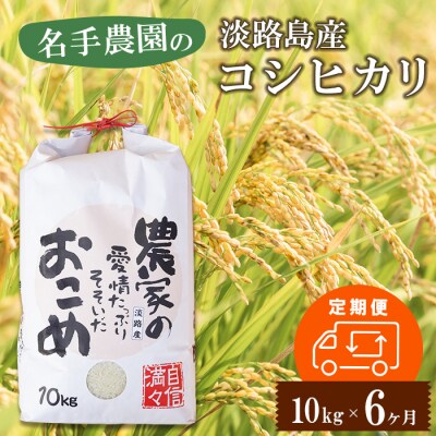 【定期便6ヶ月】名手農園の淡路島産コシヒカリ 10kg　an03020
