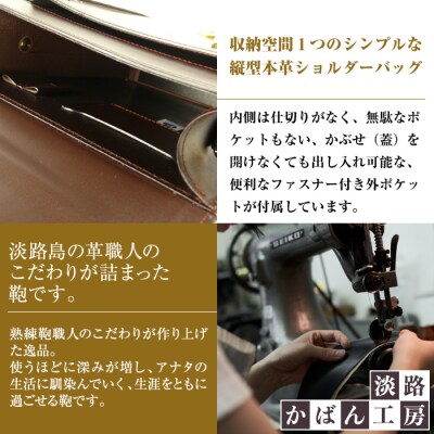 本革仕様のB5縦型収納ショルダーバッグ【ビートルショルダー】(チョコ)　ay10094
