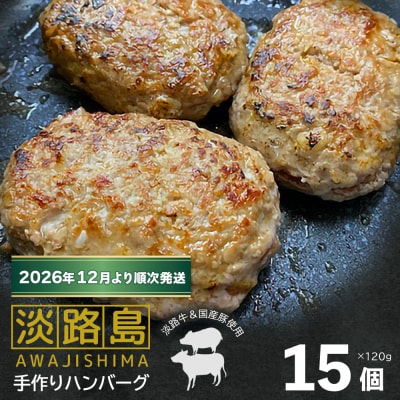 【数量限定】淡路島手作りハンバーグ 15個【2026年12月より順次発送】　an07072