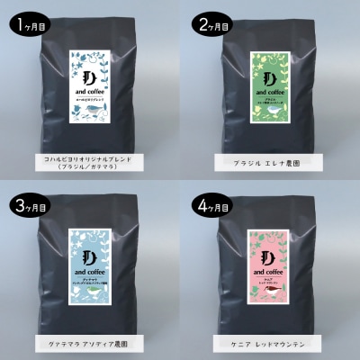 【定期便10ヶ月】スペシャルティーコーヒー定期便(豆200g×2種×10回)計4kg　ap06021