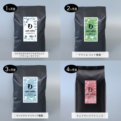 【定期便10ヶ月】スペシャルティーコーヒー定期便(豆200g×2種×10回)計4kg　ap06021