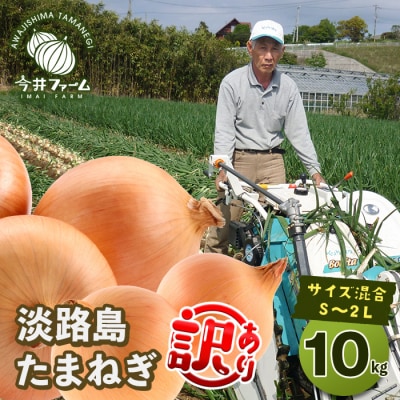 【訳あり】今井ファームの淡路島たまねぎ 10kg【サイズ混合S～2L】　ai01103
