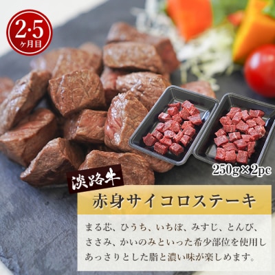 【定期便6ヶ月2027年1月発送～】淡路牛 赤身肉の定期便　ao05184