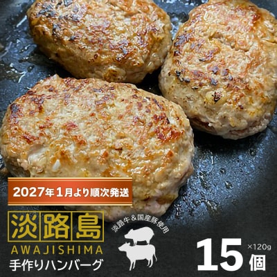 【数量限定】淡路島手作りハンバーグ 15個【2027年1月より順次発送】　an07073