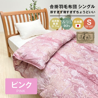 ポーランドマザーグース93% 80超長綿 合掛羽毛 700g SL 80マザー07P　ao12025