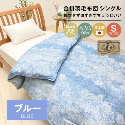 ポーランドマザーグース93% 80超長綿 合掛羽毛 700g SL 80マザー07B　ao12026