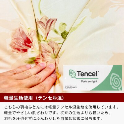 1.3kg イングランドダウン93% 二層式 羽毛布団 SL(テンセルリリBL)　ao12028