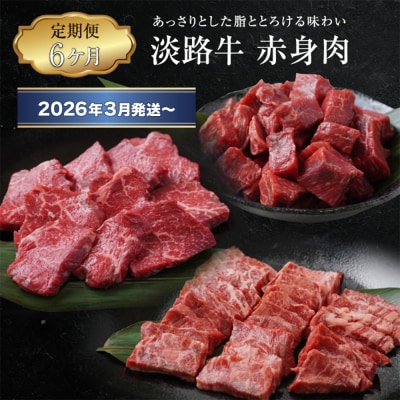 【定期便6ヶ月2026年3月発送～】淡路牛 赤身肉の定期便　ao05119