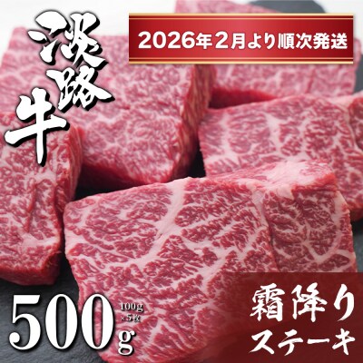 淡路牛霜降りステーキ 100g×5枚【2026年2月より順次発送】　ah14091
