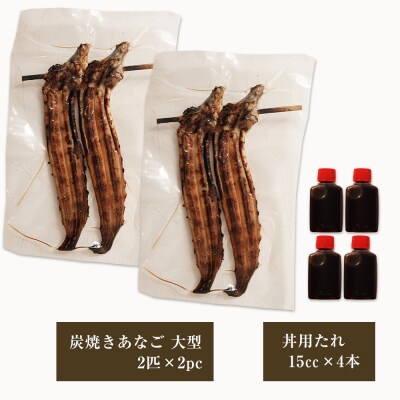 炭焼きあなご 大型4匹 たれ付き 冷凍　aa54002