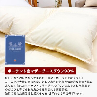 ロイヤルゴールド 羽毛布団 ポーランドマザーグース93% シングル無地 1.0kg 　ao12056