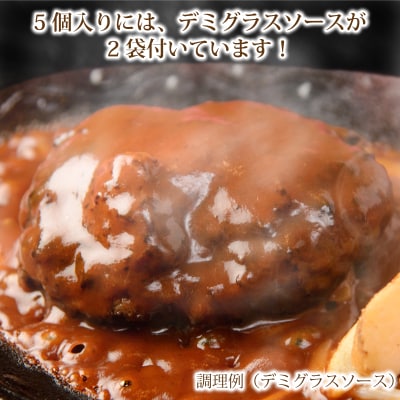 牛タンハンバーグ 5個セット デミグラスソースとネギ塩ソース (レトルト)