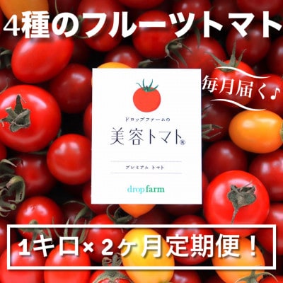 【毎月定期便】ドロップファームの美容トマト(R) 1kg全2回