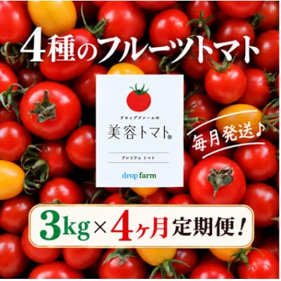 【毎月定期便】ドロップファームの美容トマト(R) 3kg全4回