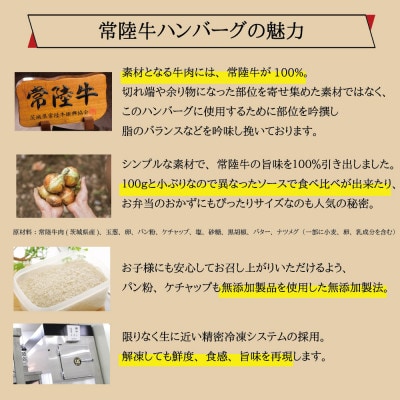 常陸牛100%ハンバーグ100g×10個 和風タレ付 【創業60年の老舗肉店手造りおすすめお礼品】