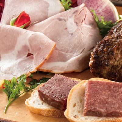 常陸牛ハンバーグ&金賞ハムソーセージ 茨城そだちおつまみセット 6種 詰め合わせ ローズポーク 茨城