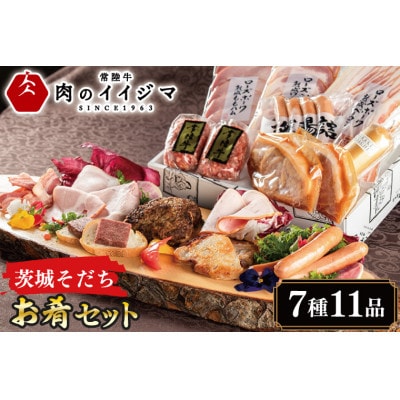 ハム ソーセージ 常陸牛ハンバーグ 豚 みそ漬け 茨城そだちお肴セット