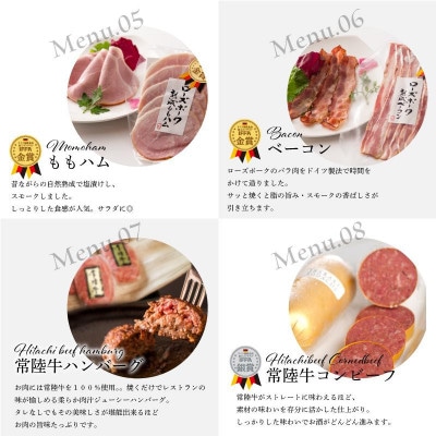 ハム ソーセージ詰め合わせ  常陸牛無添加ハンバーグ セット お楽しみグルメギフト8種