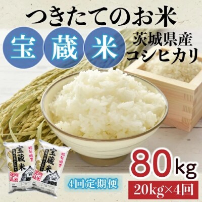 【毎月定期便】茨城県産コシヒカリ　宝蔵米　20kg(10kg×2)全4回