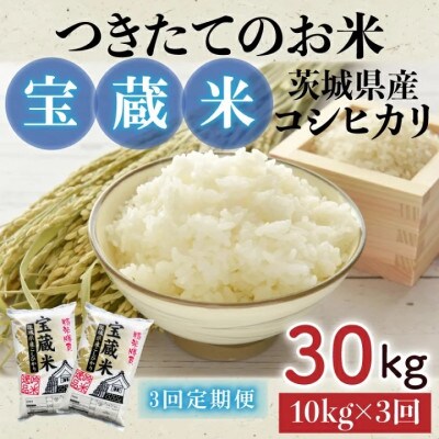 【毎月定期便】茨城県産コシヒカリ　宝蔵米　10kg(5kg×2)精米全3回