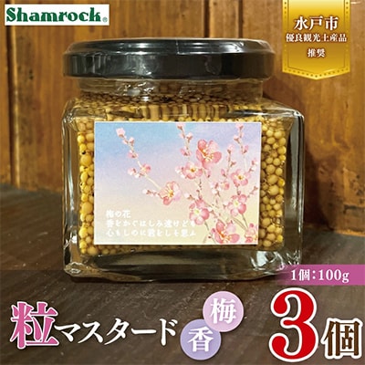 【水戸市優良観光土産品】Shamrock 粒マスタード 梅香 3個
