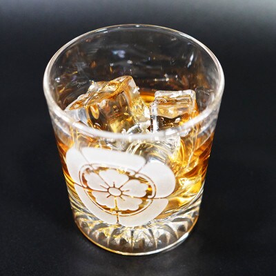 織田木瓜 家紋 ロックグラス 210ml