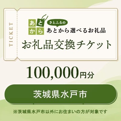 茨城県水戸市　お礼品交換チケット　100,000円分