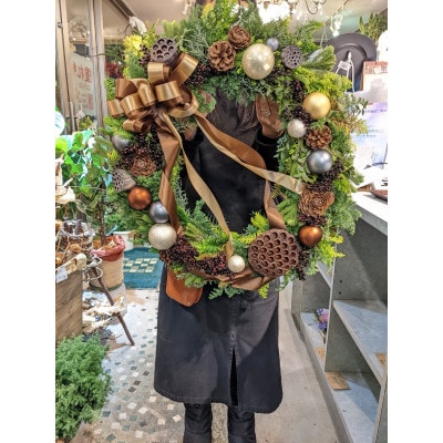 長く飾れるナチュラルリース(ドライフラワーリース) 50cm