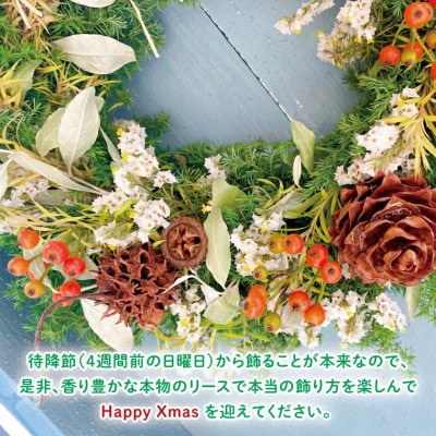 【11月下旬より順次発送・数量限定】常緑樹の香りあふれるクリスマスリース