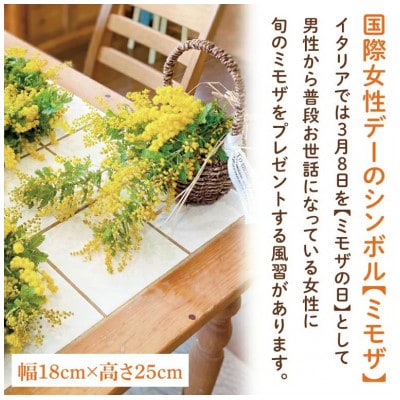 【3月上旬より発送・数量限定】ミモザのバスケットアレンジ(限定品)