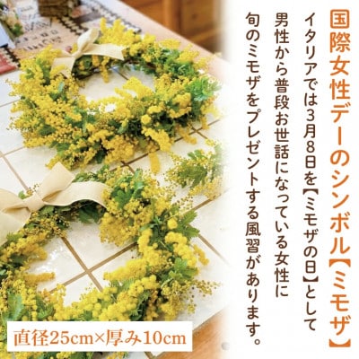 【3月上旬より発送・数量限定】大きな木から作るミモザのリース(限定品)