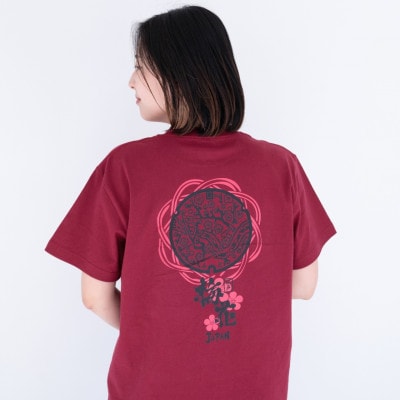 水戸市 マンホールTシャツ バーガンディー Sサイズ