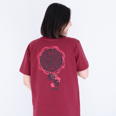 水戸市 マンホールTシャツ バーガンディー Mサイズ