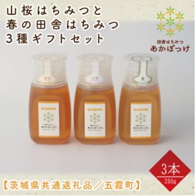 山桜はちみつと春のはちみつの3種セット【B3山桜】【茨城県共通返礼品/五霞町】