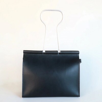 クリップバッグ Big【身近な文具をモチーフにした、本革のハンドメイドバッグ】