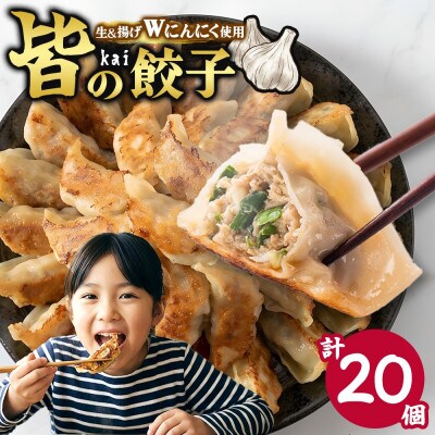 皆(kai)の餃子 計20個 10個入り×2パック Wにんにく(生/揚げ) 茨城県 水戸市