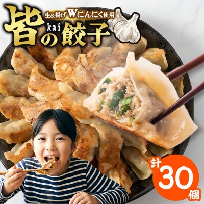 皆(kai)の餃子 計30個 10個入り×3パック Wにんにく(生/揚げ) 茨城県 水戸市