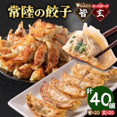 餃子2種 皆(kai)&玄(kuro)計40個 Wにんにく ローズポーク 手作り 茨城県 水戸市