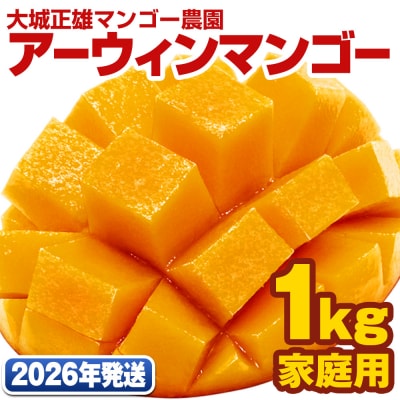 【2026年発送】大城正雄マンゴー農園　アーウィンマンゴー　家庭用1kg