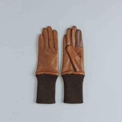 【WOMEN】Italian Sheep Cuffs - Touch Panel (LUGGAGE)