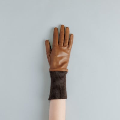 【WOMEN】Italian Sheep Cuffs - Touch Panel (LUGGAGE)