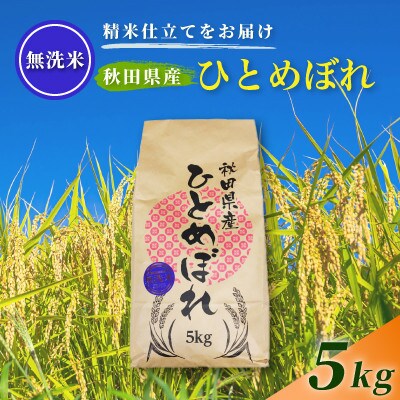 【発送月固定定期便】2027年1月～発送 無洗米 秋田県産ひとめぼれ 5kg(5kg×1袋)全5回