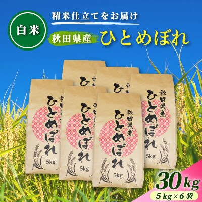 【発送月固定定期便】2026年12月～発送 白米 秋田県産ひとめぼれ 30kg(5kg×6袋)全6回