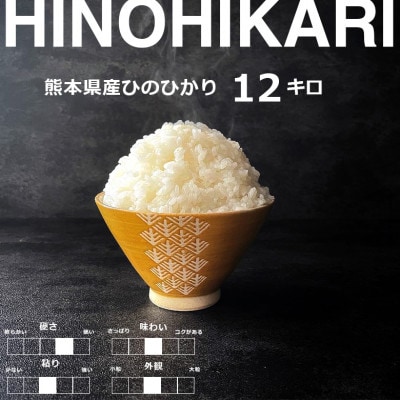 【食味ランキング特A獲得】お米 令和3年産 熊本県産 ヒノヒカリ 白米12kg