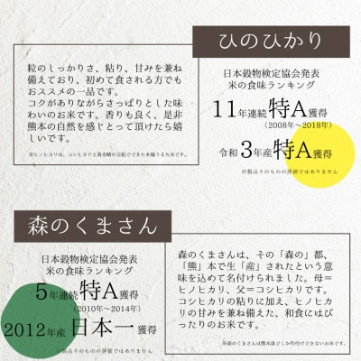 【食べ比べセット】4年産 ヒノヒカリ 森のくまさん 白米 各6kg 計12kg 熊本県産