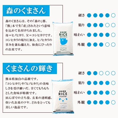 【予約】【令和7年産 食べ比べセット】森のくまさん・くまさんの輝き 無洗米 20kg(5kg×4袋)